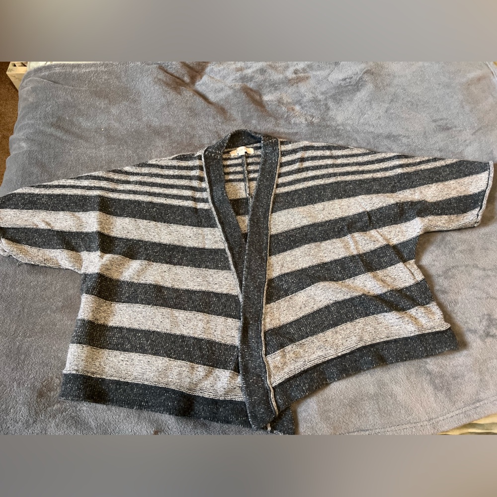 LOFT Striped Gray and Black Women’s Cardigan